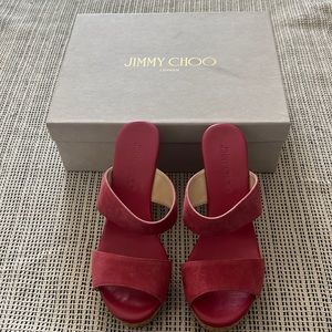 Pink suede Jimmy Choo Dahlia